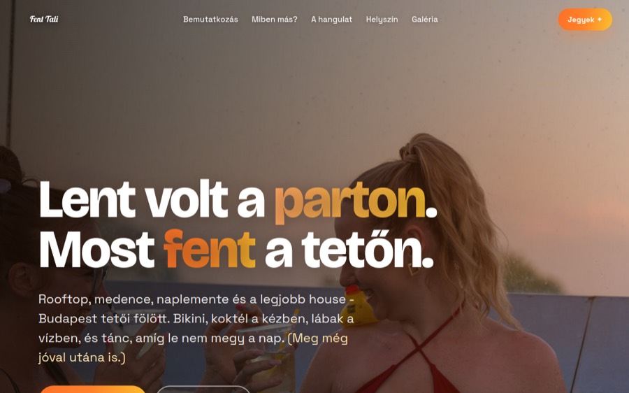 Fent Tali weboldal képernyőkép